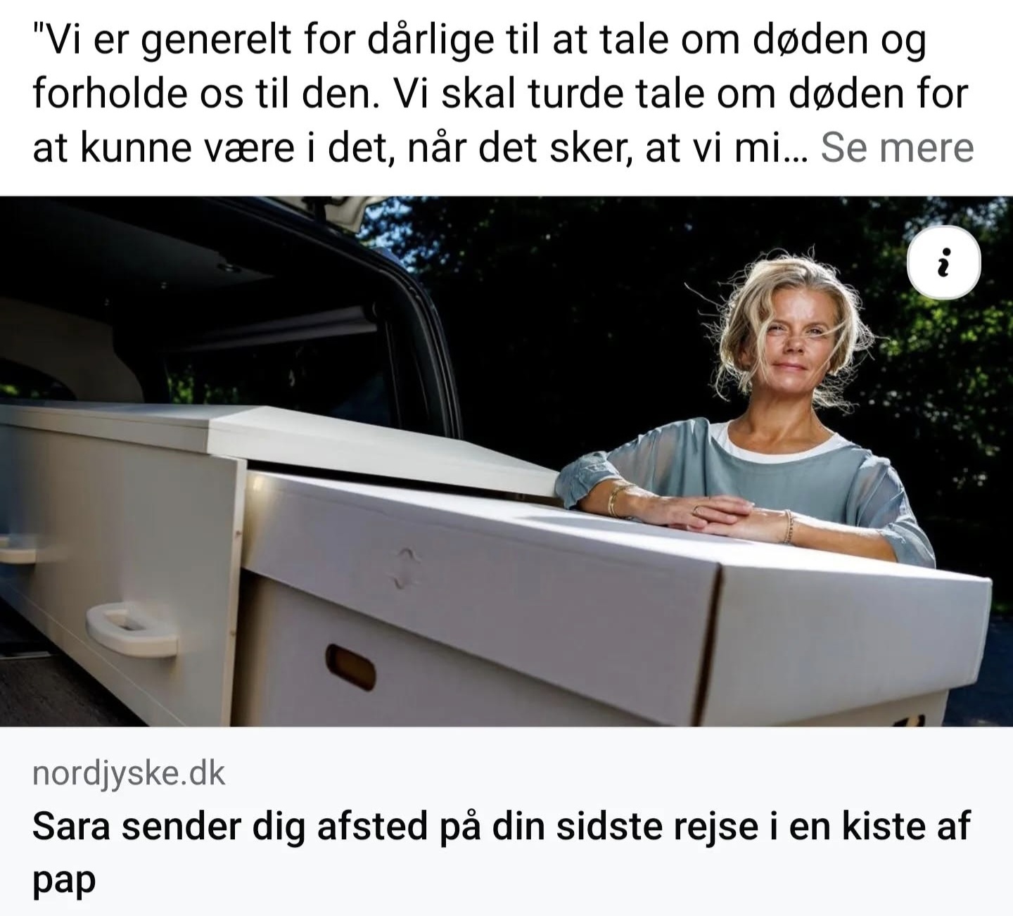 Artikel om bedemand Sara Savannah fra Merkaba i Aalborg.