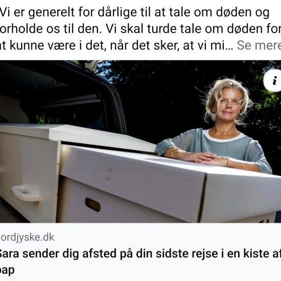 Artikel om bedemand Sara Savannah fra Merkaba i Aalborg.